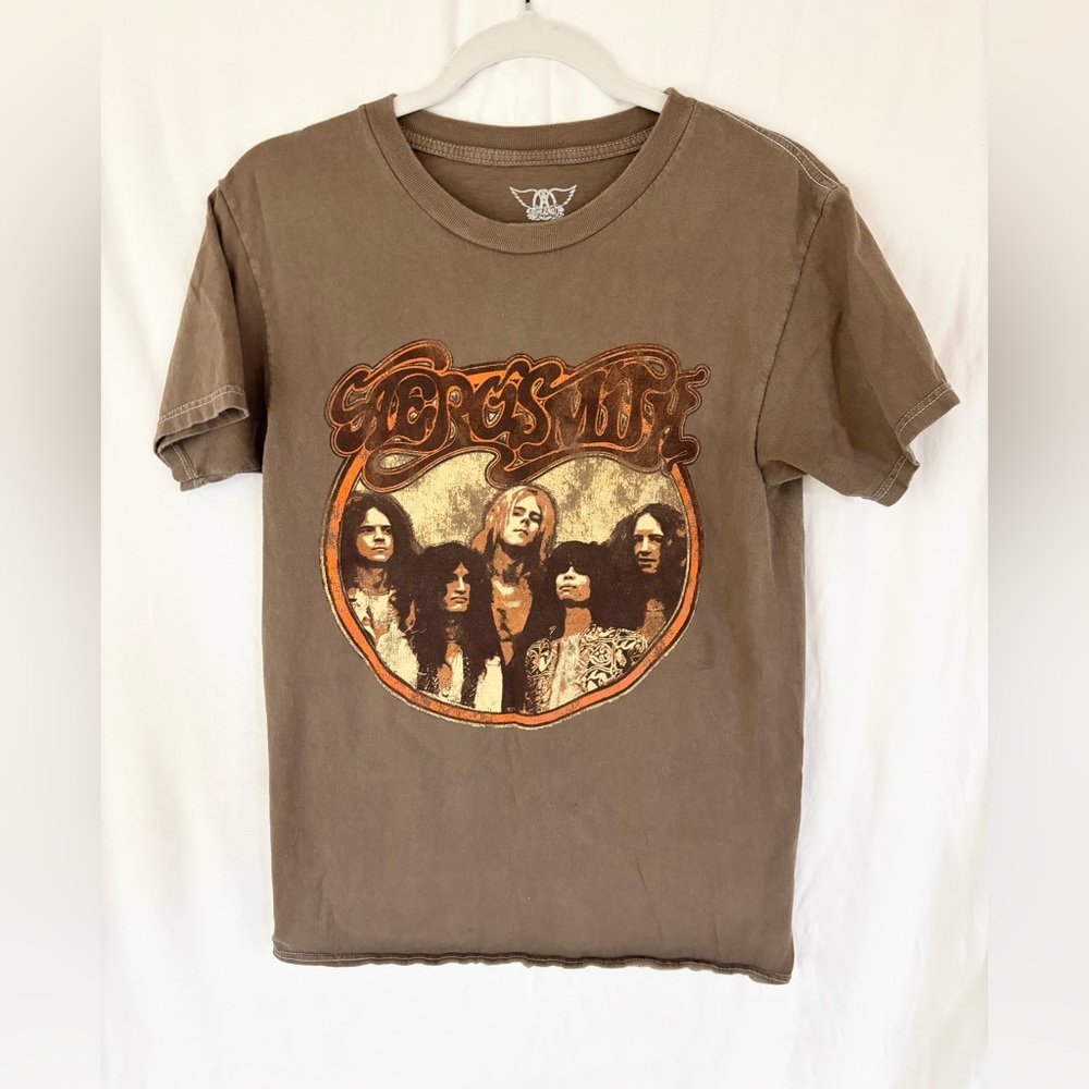 Aerosmith Brown Graphic T-Shirt SMALL
